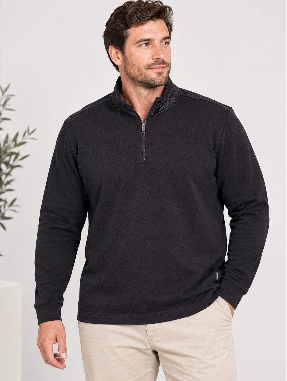 Hugo Boss Black Half-Zip Pullover Sweatshirt XXL Regular Fit